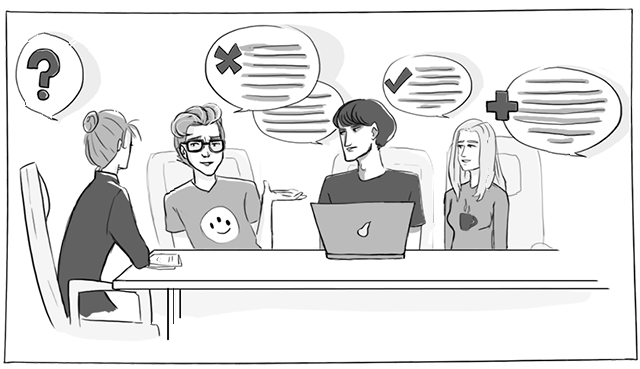 フォーカス・グループの目的は、ディスカッションや実習を通じて口頭及び文字にしたフィードバックを得て、異なるソリューションの中からプレファレンス（及びそれらプレファレンスが選ばれる理由）を探っていくことにあります。 