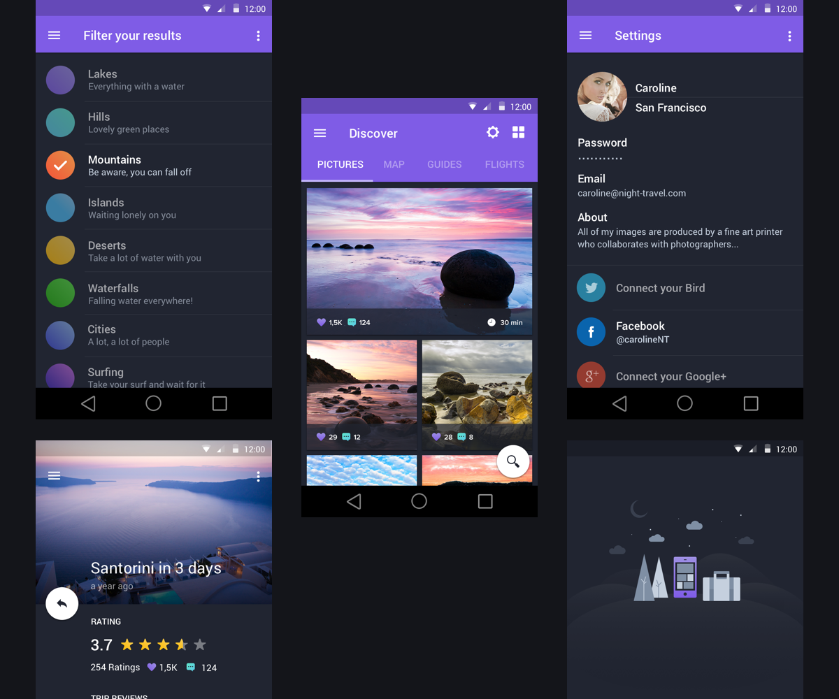 Night & Travel UI Kit By Jan Losert
